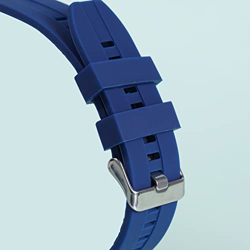 6Stuks horlogebandhouder Loop, Siliconen horlogebandhouder bevestigingsring voor Smart Watchband polsband vervanging (20mm, donkerblauw) 5