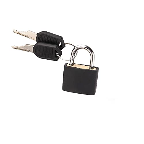 Multicolor kleine messing hangsloten Plastic hangslot met 2 sleutels voor gereedschapskist Bagage Journal (zwart)