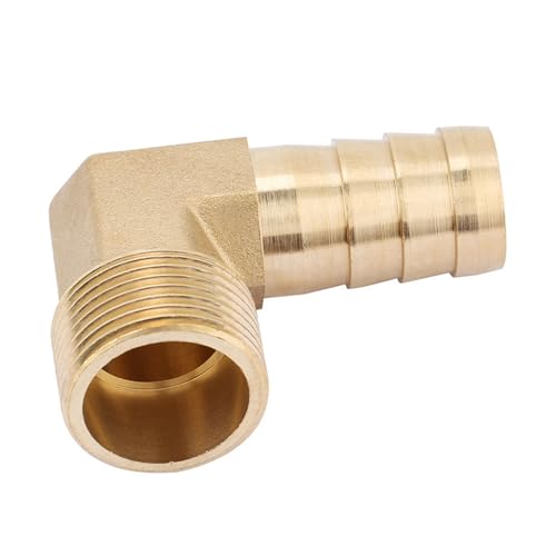 Messing pijp passen, 90 graden elleboog messing Barb passen G3/4 Man Thread Metal Metalen Messing Hose Fitting Air/Water/Fuel/Oil/Inert, Slang past met Barbs (2)