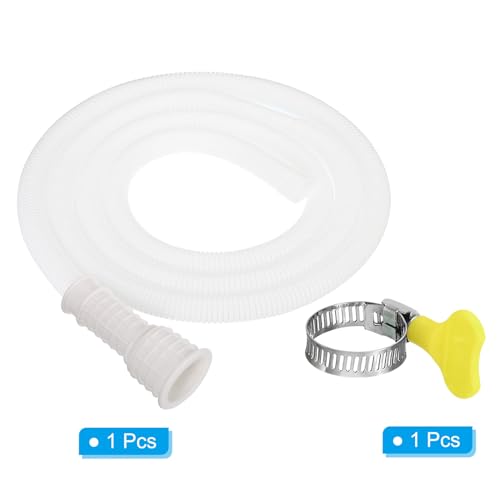 6.5ft Airconditioning Drain Slang, 16-25mm Mond, Universele AC Drain Slang met Klem voor Vervanging en Drain Slang Uitbreiding, Mini Split Window AC Unit Faucet, Wit 3