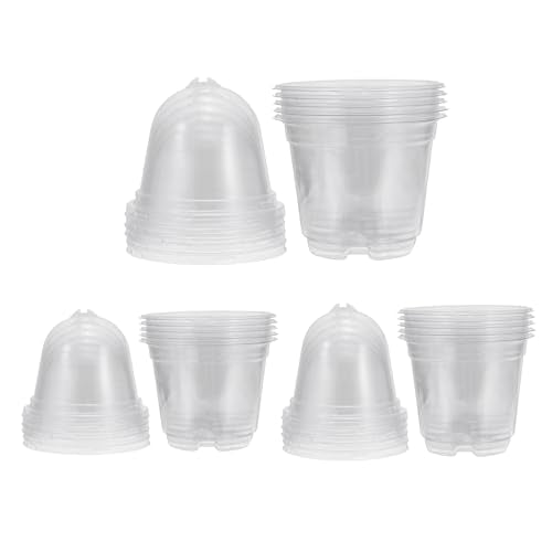 Verpleegkundige potten met vochtige koepel, 15 sets 7,5cm Plastic Tuin Pot Planten Container Cups Plant Starter Potten met afvoergaten, Transparant