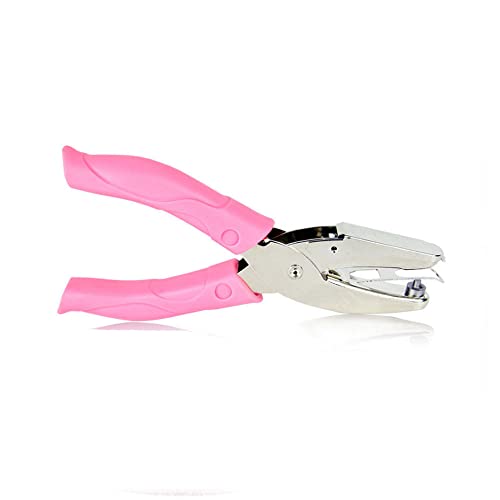 1PCS Handheld Hole Punch, DIY Art Hole Punch Cute Hole Punch met Pink Grip Metal Hole Punch voor Home Office School (Hart)