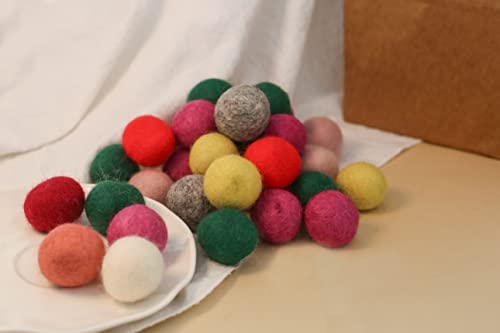 Verpakking van 20 kleurrijke viltballen, Wolvilt, Parels, Vilt, 30 mm, Pompoms for Crafts, DIY Creatieve ambachten 3