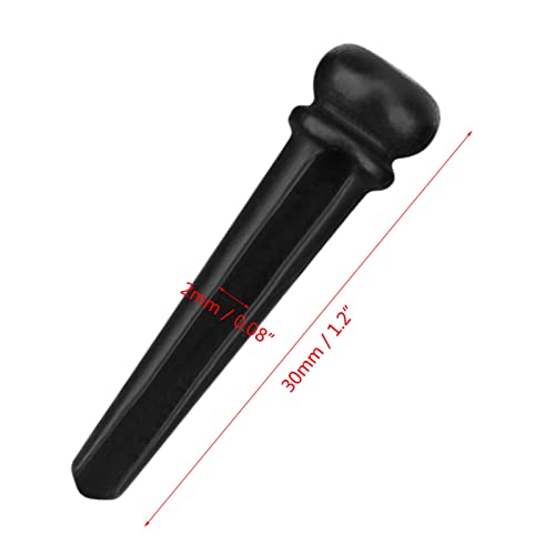 6Pcs Ebony Bridge Pins Strijkers Nail Pins met Abalone Shell voor akoestische Volksgitaren Accessoires 5