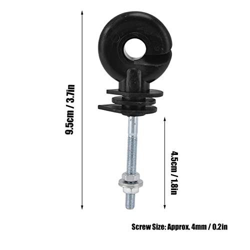 Elektrische Fence-isolator, Zwart, Schroef-aan Ring-insulator, Elektrische Fence-isolator, Weerbestendig, Elektrische Fence-vervanging M5, Pak van 100 3