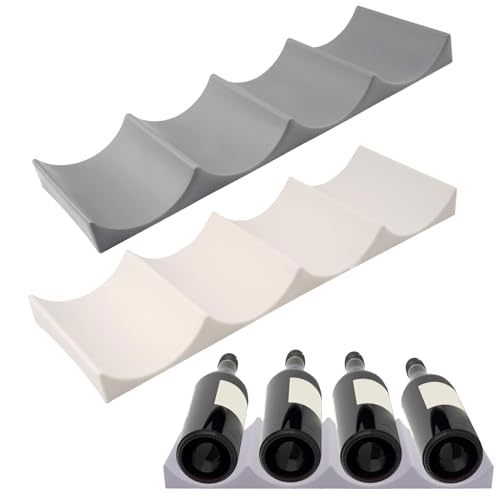 Flessenhouders, 2 stuks Flessenrek, Koelkast, Non-Slip Koelkast Flessenhouder, Stapelbare Koelkast Organisator, Flessen Koelkast, Flessenrek voor Keuken, Pannenkast