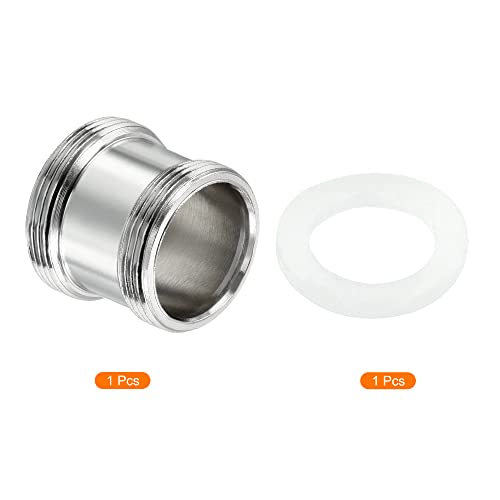 M24*1.0 Male to M22*1.0 Man Thread Faucet Adapter, Chrome Plated Aerator Connector Past op Tuinslang Water Filter, Zilver 3