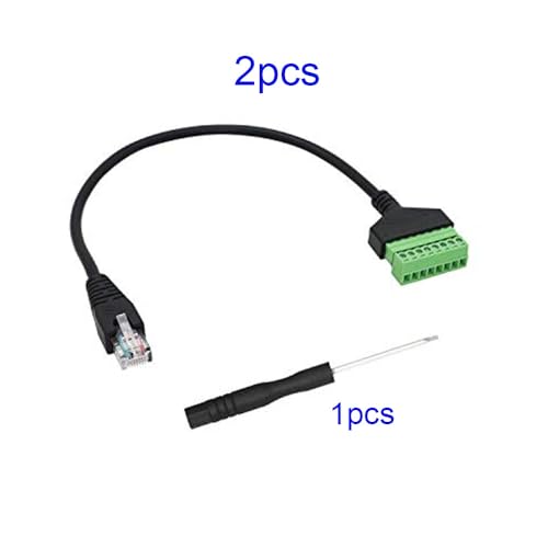 RJ45 Schroef Terminal, RJ45 Ethernet 8P8C Plug to 8 Pin Extender Adapter voor AV CCTV DVR Cat6 Cat5 Inline Coupler (30cm/2PCS)