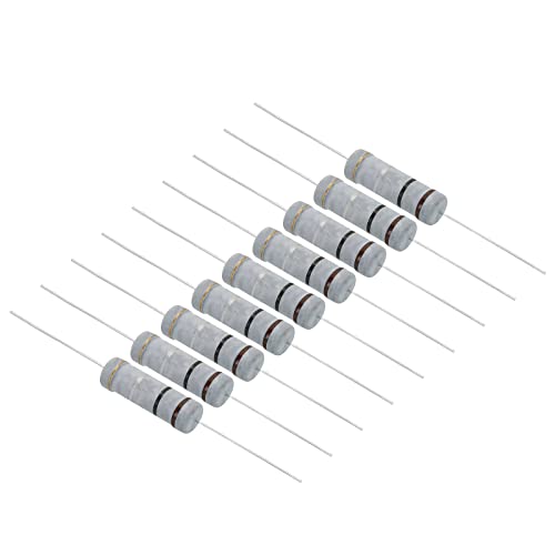 5 Watt 0,1 Ohm Carbon Film Resistor, 10 stuks 5% Tolerantie Axiale Rim Kleurrijk voor DIY projecten en experimenten