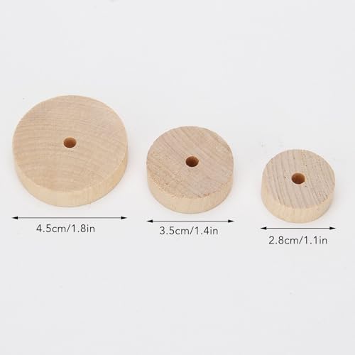 Onafgewerkt Houten Wielen voor Ambacht, DIY Houten Stukken voor Schilderen en Decoraties met Kerstboom Base