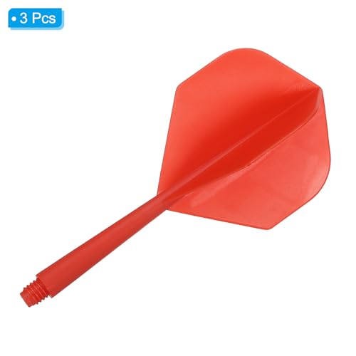 Geïntegreerde Dart Shaft en Vluchten, 3 Pack 2BA Lichtgewicht Plastic Dart Pijl Accessoires Standaard Vorm, Rood 3