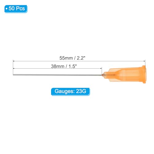 Dull naalden voor spuiten, doseernaalden 1,5 inch, 50 st injectienaalden, 23 G, industriële vloeibare dosering naald met Lure-Lock voor het vullen, vloeibare inkt, lijm
