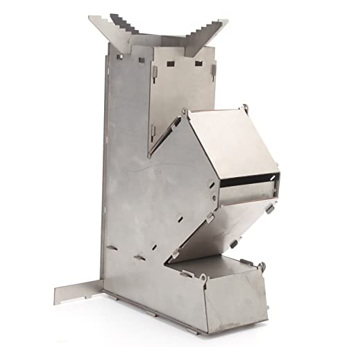 Raket fornuis, Portable Stainless Steel Camping Branden Afneembare Backpac fornuis koken Grill voor buiten