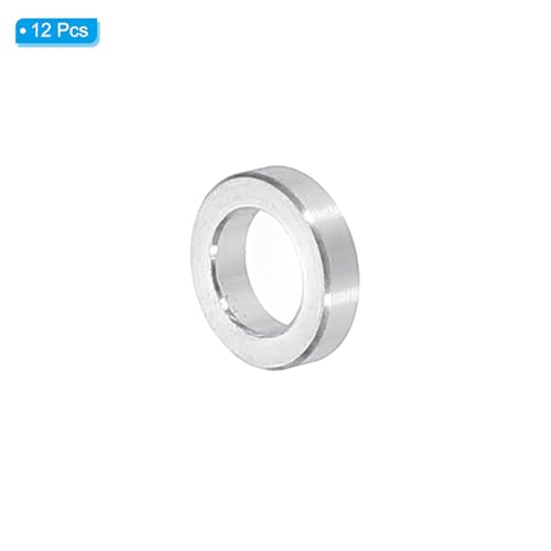 M6 Aluminium Spacers, 12Pcs Metalen Spacers Aluminium 6.2mm ID x 10mm OD x 3mm L Aluminium Spacer Schroef Standoff Ronde voor 1/4 of M6 Schroef Bolts 3