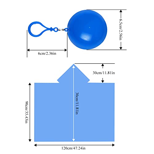 Poncho Ball regen perimeter, wegwerpbare nood regenjassen Portable Hook regenjas bal voor buiten activiteiten, 4 per set, geel