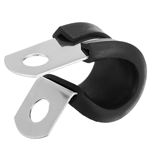 10mm Roestvrij stalen kabelklem, duurzame rubber gewatteerde metalen kabelklemmen voor buis / pipe of draad koord installatie 15PCS 4