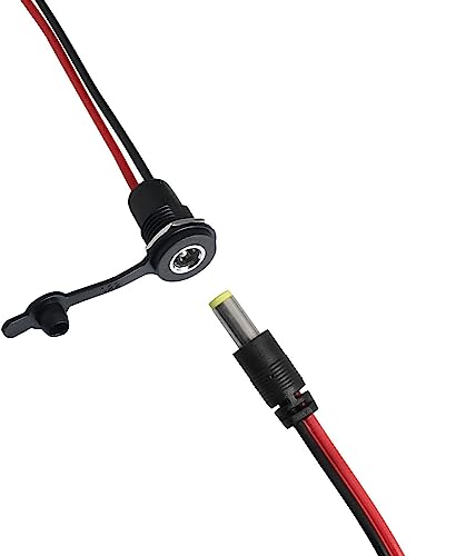 5 Paren 18 AWG 12V 5A 5.5mm x 2.5mm DC Voeding, DC Pigtail Kabel, 5.5mm x 2.5mm DC Connector, Panel Mount Connector voor Videobewaking CCTV Camerakabel 5