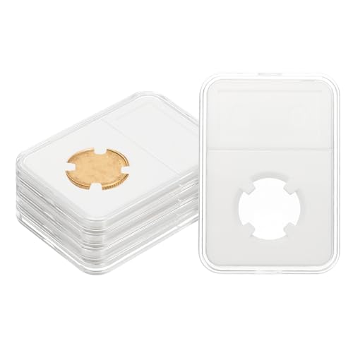 22mm Coin Lab Weergavehouder, 5 stuks Clear Coin Case, Plastic Opbergbox met vier punten voor munt verzamelaar, Collector bescherming, Organiseren