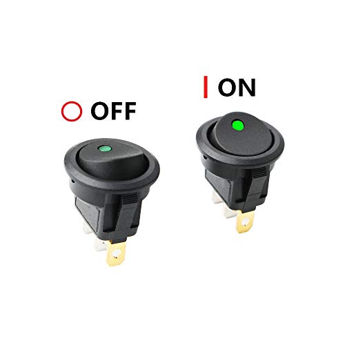 16 PCS Ronde Switch, Rocker Switch Knop, 12V 20A Autoronde Switch met LED display Switch Kantelschakelaar voor Car Boat (4 Rood 4 Groen 4 Geel + 4 Blauw)