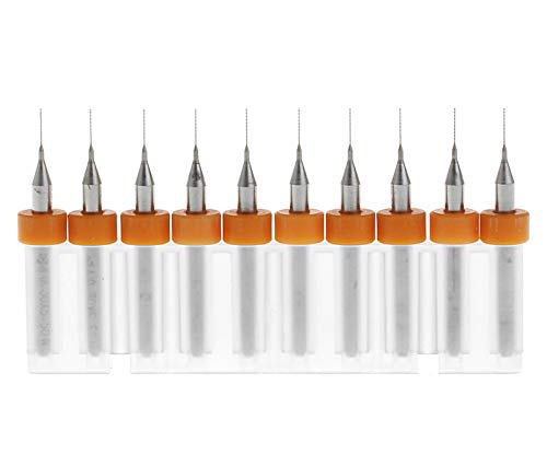 10 stuks 0.5mm wolfraam Carbide Rotary Drill Bit - 2.5mm - 1/8 Inch Shank voor PCB, Remel, Jewelry, CNC Zachte metalen, PCB, Gravure Tool, Multi-Kleur