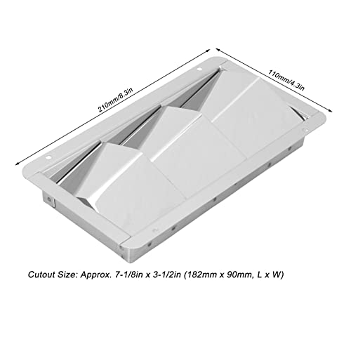 Boot Ventilatie Grille, One Pair Marine Air Vent Cover 3 Slots 210x110mm Rechthoekig Louvre 304 Roestvrij staal Universeel voor boten 5