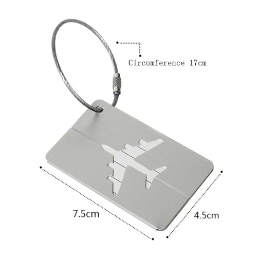 6 stuks Bagage Tag, Bagage Tags, Aluminium Bagage Tags met stalen lus en waterdichte naam ID-kaart, metalen bagage Tags voor koffers, rugzakken, Gecontroleerde Bagage, Reistas