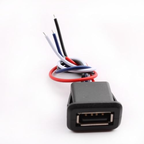 6PCS Flush-gemonteerde USB-A Socket, 4-Wire 4-Pin Micro USB-A Bus Solderen met Snap Nut Gesp 5