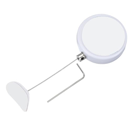 3.3 Ft Intrekbare afstandsbediening Tether, ronde veiligheid Kabel Lanyard Lock met dubbele zijde lijm voor TV Remote Gaming Controller, Wit (Curved Rubber Cap)