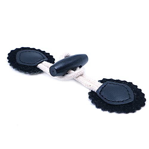 10 paar leren horn rocker knoppen, jas rocker sluiting knoppen, naaien houten handgemaakte hoorn knoppen, voor jas jas windbrekers trui DIY decoratie - zwart 4