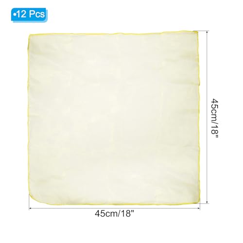 Danssjaals, 12 stuks vierkant jongleren sjaals 45 bij 45 cm voor het spelen, Magic Music, Activiteit, jongleren, Dressing, Geel