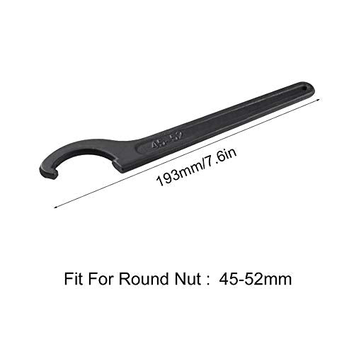 C-type sleutel, Universele schroefmoersleutel Chrome Vanadium Legering Staalmoersleutel Verstelbare C sleutel Tool Hook Shock Absorber, 45-52mm, zwart