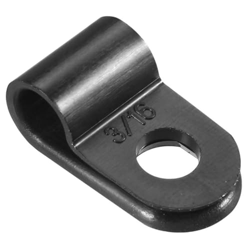 20st Nylon R Type Kabelklemmen, 4.8mm Plastic Kabelklem, Assortiment Kit Bevestiging Plastic Draadklemmen voor Kabelbeheer Kabelbeheer, Zwarte UC-0.5