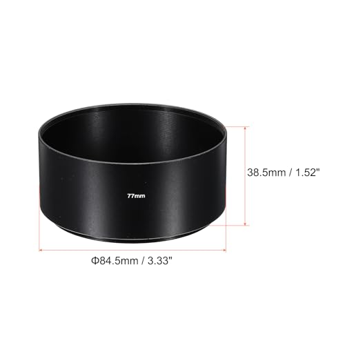 77mm Lenskap, lange focus Mat oppervlak anti-reflectieve binnenkap met schoonmaakdoek voor camera lenzen, zwart