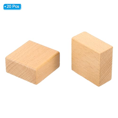 40 x 40mm Blanco Houten Rubber Stamp Ondersteunt, 20st Houten Rubber Stamp Handvat Hard houten blokken voor het stampen maken DIY Craft Style 1, Bruin 3