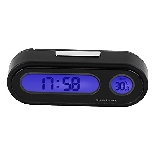 Auto binnenthermometer, 2 in 1 auto voertuig interieur Mini elektronische horloge LED digitale klokthermometer Voltmeter