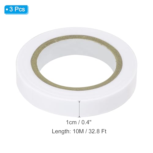 32,8ft Grip Finish Tape, 3 stuks PVC Racket Finish Tapes Racket Accessoires Sticky Seal voor Tennis Badminton, Wit