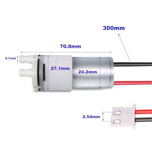 2 Pairs DC 12V 370 Mini Waterpomp, Elektrische Membrane, Zelfbebost, voor theemachine, waterkoeling, Vistank (met pre-Wired Terminals) 3