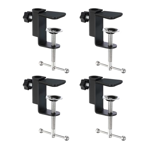 1,2cm Hole Dia. Bureau Klem, 4st Aluminium Legering Bracket Universele verstelbare C-lamp houder voor Microfoon Microfoon Arm Tafellamp Stand, Zwart