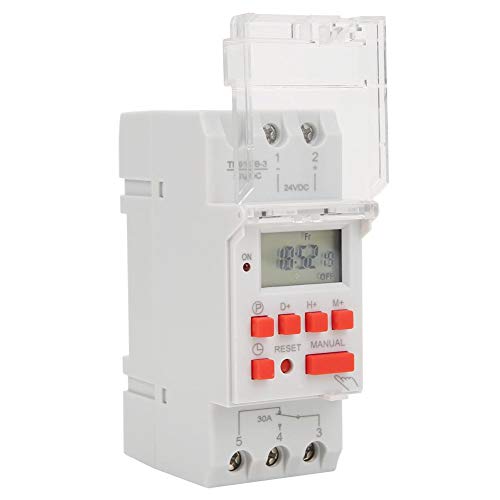 DC 24V 30A Weekly 12/24 Hours Timer Switch LCD On Off Control Programmable Time Relay