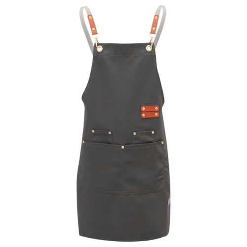 Schilderschorten voor mannen en vrouwen, Unisex Werkschorten BBQ Schortentuinschorten met 4 zakken en overgestoken terugschorten voor keuken, Restaurant, Waterdicht