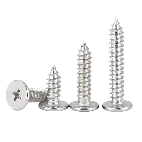 20 st. Dun zelftappende schroeven, kruiskop plat hoofd, 304 roestvrij staal, M3 x 5mm, houtschroeven voor reparaties