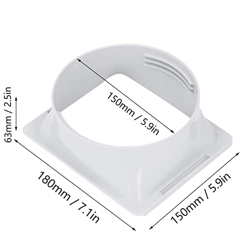 Universele Wire Airconditioning Uitlaatslang koppeling Vierkant naar Ronde AC Uitlaat Duct Pijp Adapter Fit 5.9in Diameter Uitlaatstuk Interface Unit Tube 3