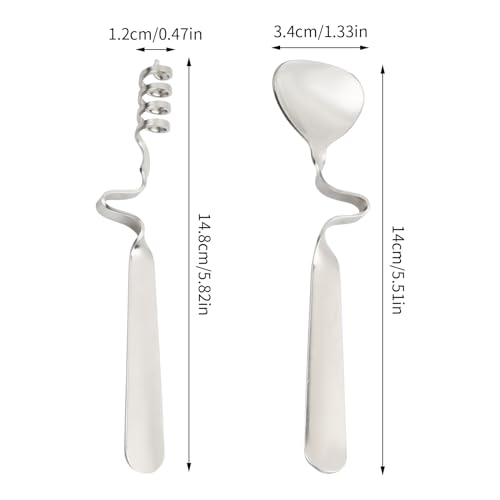 4 stuks Jam Lepels, Honing Jam Lepels, Hangen Jam Lepel, Honing Lepel met Spiraal, Koffie Lepels, Roestvrij stalen Latte Lepels voor Jam, Yoghurt, Honing
