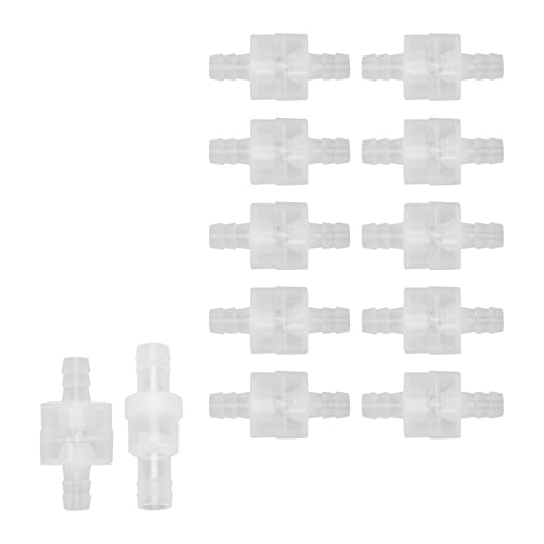 10 stuks kunststof One Way Check Valve Translucent Aquarium Anti Backflow slang Controleren Ventiel met veer voor Aquarium Tubing Accessoires:(8mm doorschijnend)