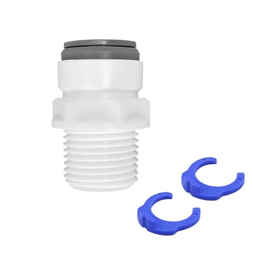 1 sts RO Water Filter Fittings, 1/2" Mannelijke draad tot 1/2" Straight Tube Fitting, Verbindingsadapter voor Water Filter Reverse Osmosis