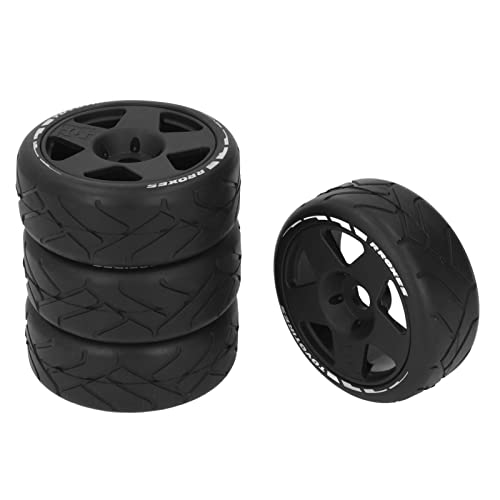 RC Wielen Band, 4PCS 1:8 GT RC Wielen Sterke Grip Road Racing Banden Draag Resistant Op Weg Wielen met 17mm Adapter (Zwart)
