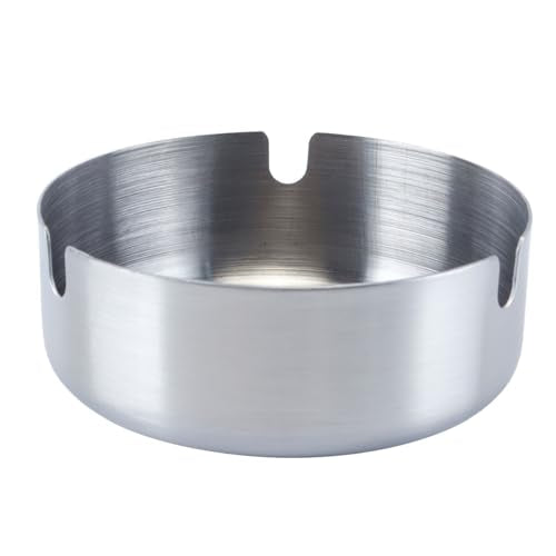 Roestvrijstalen zilveren asbak met uitneembare houten deksel, draagbaar en compact formaat voor thuis, kantoor en reizen