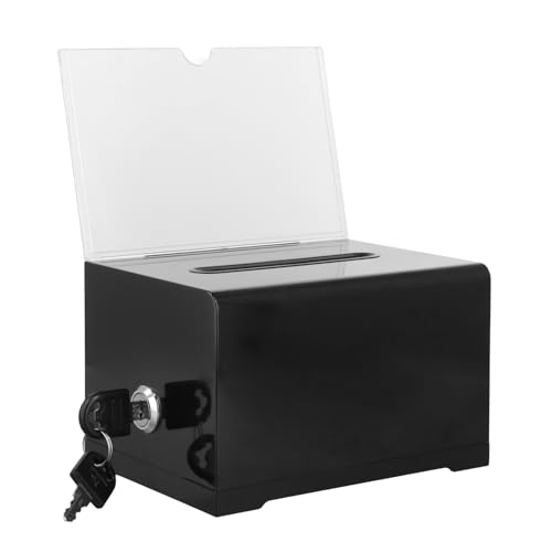 Dispenser Box, Acrylic Dispenser, Transparante Gelddoos met Sleutel, Aanbevolen Doos voor het verzamelen van Donaties, Business Cards, 15,7 x 11,5 x 10,2 cm