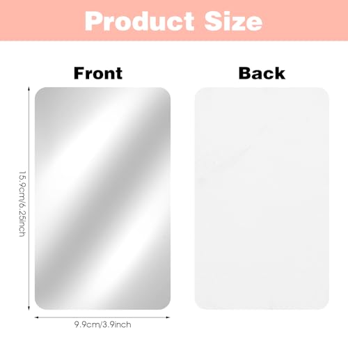 Acrylspiegel Tegels, Pack van 8, Flexibele Wandspiegel Vellen, Zelfklevende Spiegel Stickers, Small Square Cuttable Shatterproof Spiegels, Non-Glass, Safety Reflective voor