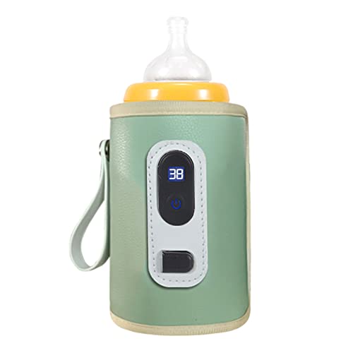 Portable Milk Bottle Warmer, Nauwkeurige Verwarming met LCD-scherm, USB Baby fleswarmer voor reizen, vliegtuig en auto (GREEN)